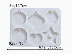 Molde silicona 6 colgantes diferentes 
